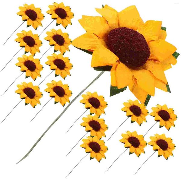 Dekorative Blumen simulierte Sonnenblumenpapierdekoration künstliche DIY -Requisiteköpfe Festliches Bouquet Geschenk romantische Simulation falsch