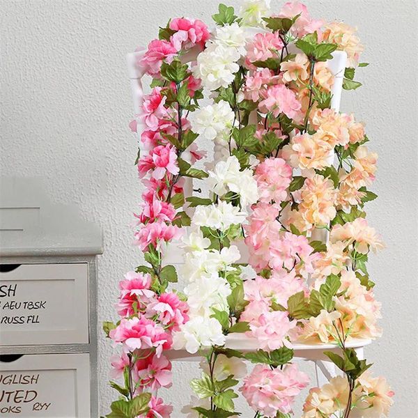 Flores decorativas Wisteria Artificial Flower Wreath Wreath Rattan String Arch Wedding Hhome Decoration Garden