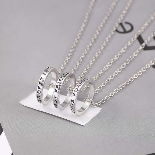 Anhänger Halskette 3 Teile/Set Beste Freund für immer Halskette rund einfache Anhänger Halskette geeignet für Mädchen Schwestern BFF Freundschaft Schmuck Schmuck