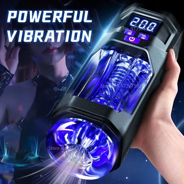 Automatischer männlicher Masturbator Vibration Blowjob Sex Machine Real Oral Vagina Masturbation Cup für Männer Vibration Spielzeug Y240326