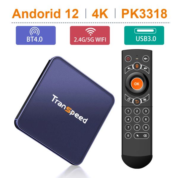 Box 2022 Nuova Android 12 TV Box 2.4G 5.8G WiFi HDR10 OTA PK3318 4K 3D BT4.0 Voce Ricevitore TV Controllo molto veloce Box