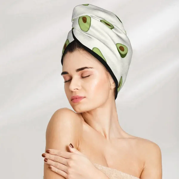 Handtuchmagie Mikrofaser Duschkappe Avocado Muster Badhut trockenes Haar Schnell trocknend weiche Lady Turban Kopf