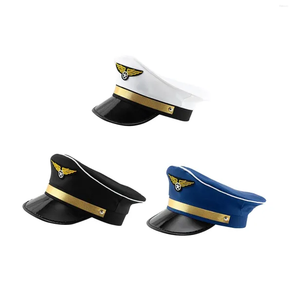 Beradas Airline Big Cornice Hat Hats Halloween Acessório de figurinos de carnaval uniformes de marinheiro chapéus para homens adereços de adereços