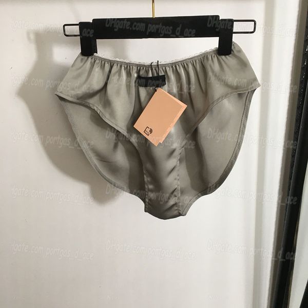 Seksi kadın saten brifs dantel iç çamaşırı dipleri rahat kadınlar boksörler lüks tasarımcı moda iç çamaşırları