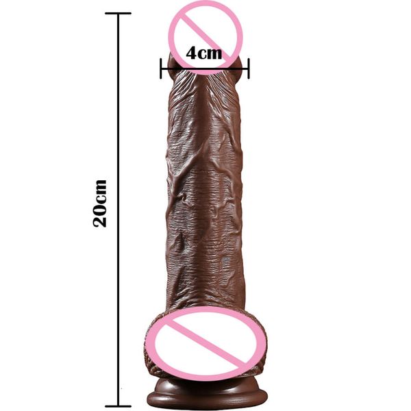 Silicone realista Big Dildo com forte copo de sucção, vagina g-spot Anal marrom adulto sexy brinquedo para mulheres lésbicas
