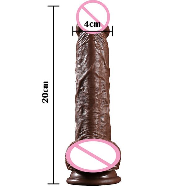 Silicone realistico grande dildo con una tazza di aspirazione forte gioco senza mano giocattolo per adulti marrone anale per donne lesbiche