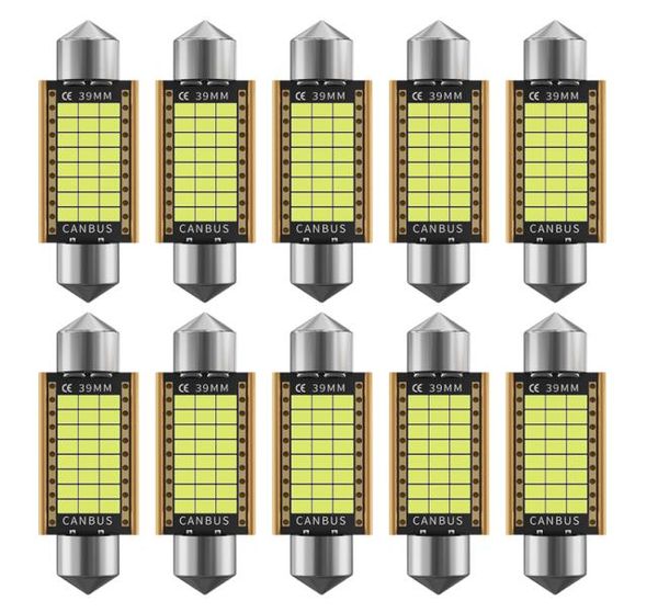 10pcs C5W C10W LED BULLS CANBUS festoon31mm 36mm 39mm 41mm 2016 CHIP INTERIOR DOME Luz de leitura 12V 24V ERROR9461128