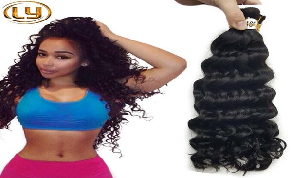 Cabelo humano brasileiro Humano Braiding Hair Bulk 3 Peças lote 1 peças Deep Curly Sem acessórios Extensões de cabelo Bundles2037003