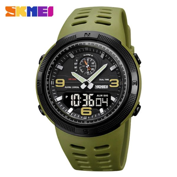 Skmei 1655 Sport Watch für Mann Luxus Wate Proof S Schock Militärs Uhren 3Time Digital Armbandwatch Stopwatch Wecker