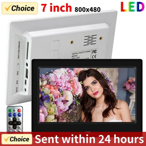 7 Zoll HD Digital PO Frame LED Smart Electronic Album LCD MP3 MP4 Music Player mit Fernbedienung Y240401