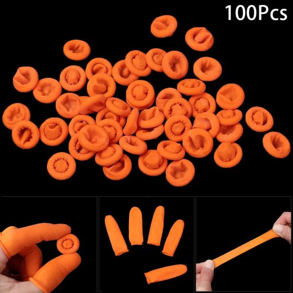 Copertura di dito riutilizzabili da 100 pezzi guanti in gomma naturale non slip di dita di dito di dito di dito di punta di dita dei guanti.