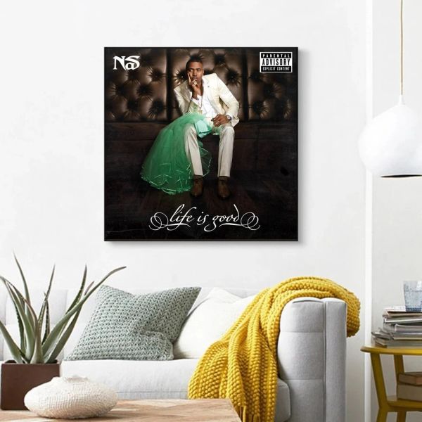 Nas Life is Music Album Cover Poster Poster Art Print Decor Home Decor Painting (senza cornice)