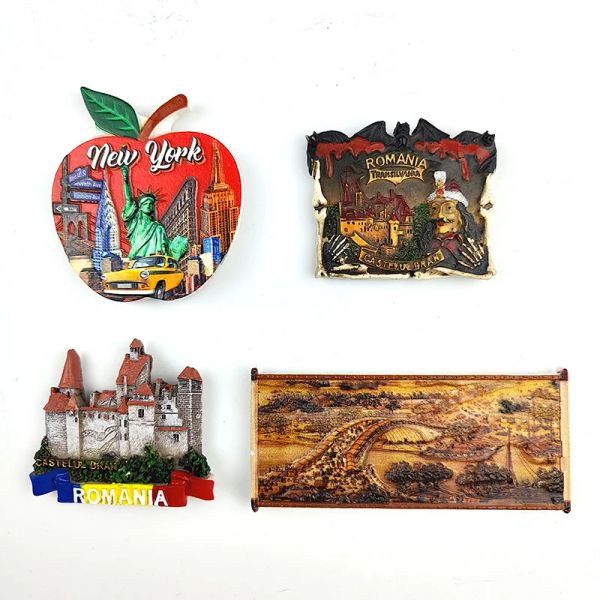 Harzkühlschrank Magnet Italien Souvenirs Venedig New York Milan Rumänien Verona Rom Colosseum Trevi Brunnen Magnetische Aufkleber