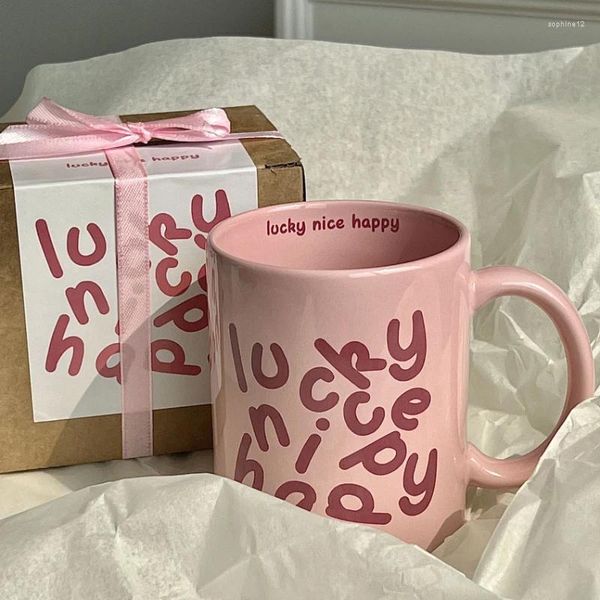Кружки корейские творческие романтические английские розовые кремовые керамические чашки пара подарки для завтрака кружка кофейня чашки