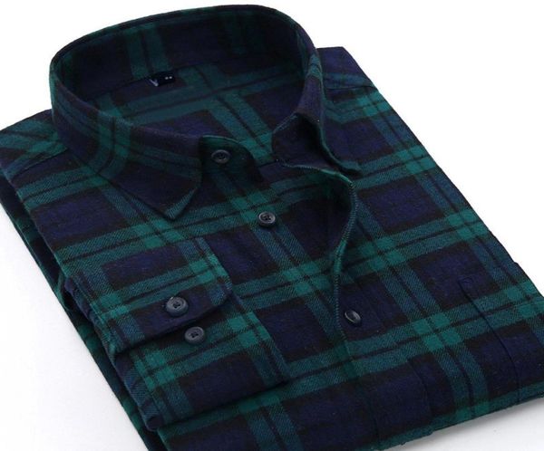 Camicia a quadri 2019 Nuovo autunno inverno inverno in flanella rossa a scacchi camicie camicie a manica lunga chimica homme cotone maschio camicie di controllo v19105078321