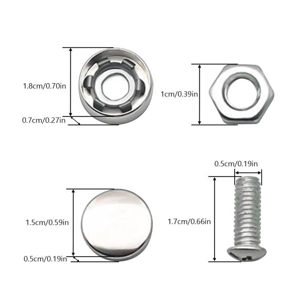 4pcs/Set Chrom-Anti-Diebstahl-Schrauben Autokennzeichenzellenschrauben Rahmenschraube zum Befestigungsrahmen, Nummernschildabdeckungssicherheitsschrauben