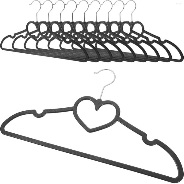 Cabides 10 PCs Coração em forma de coração secagem casaco de rack de serviço de plástico pesado para homens jean closet menina