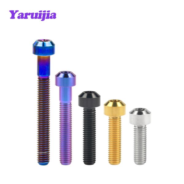 Yaruijia Titanium Bolt M5/M6/M8x10/15/20/25/30/35/40/45/50/60/65/70/80 mm TORX Head Bycle Car Refit Befestigungsschraube Bremsschraube