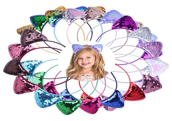 Mode niedliche Pailletten Katzenohren Haar Hoops Stirnband für Mädchen Kinder Haarbänder Kopfband Baby Kleinkindzubehör Kopfbekleidung Kinder1713442