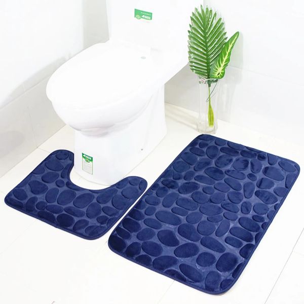 2 pezzi/set a imbuto Cobblestone bagno bagno tappeto antiscivolo tappetino tappeto per bagno nuovo set di tappetino da bagno