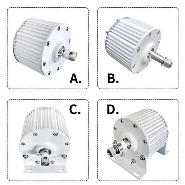 800W 550 RPM 55Hz NDFEB PMG Nadir Toprak Daimi Mıknatıs Jeneratörü 12V/ 24V/ 48V DIY Yatay Jeneratör Bisiklet Hidro Tekerlek