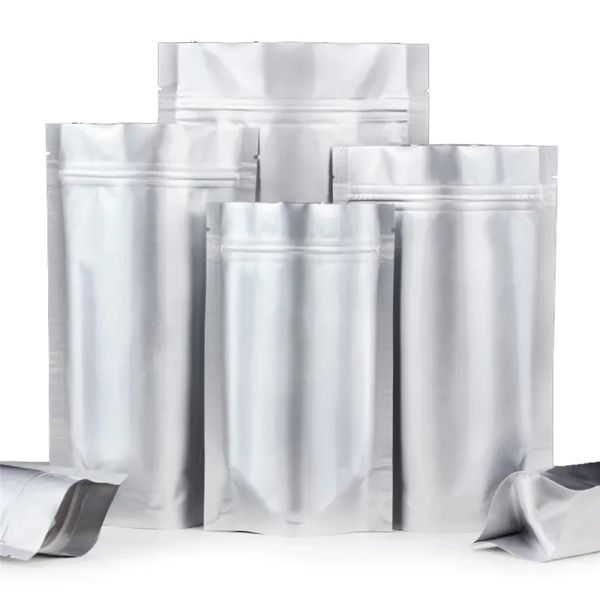 Bolsa de zíper em alumínio por atacado bolsas de embalagem de embalagem de alimentos Sacos de armazenamento selvagens para lanches Coffee LL