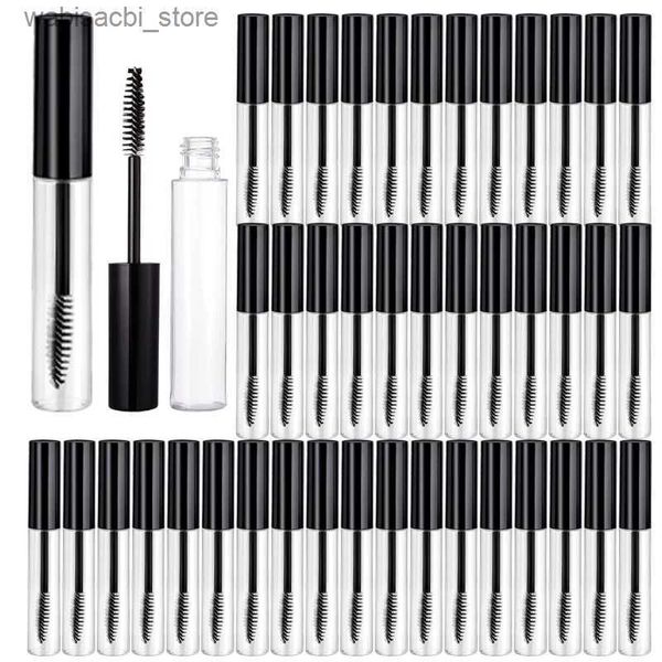 Mascara 30/50pcs 10 ml leere Mascara -Röhrchen -Wimpern -Creme -Flüssigkeitsflasche Kosmetischer Behälter mit schwarzer Kappe, nachzufillbare Plastikflasche L49