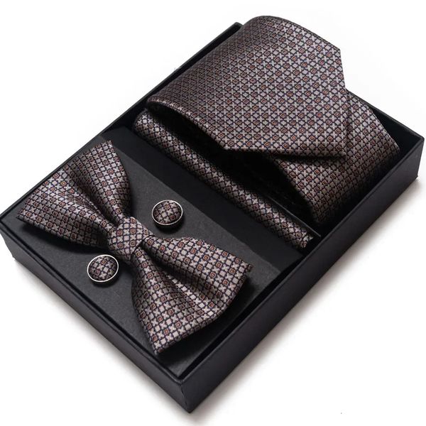 Business Mens Tie Set Set Gift Box 6 Костюм офис Высокий свадебный праздник формальный галстук240409