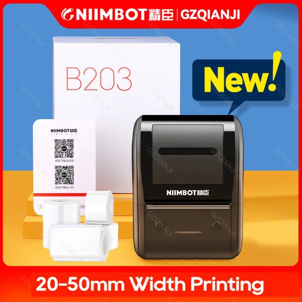 Drucker Niimbot B203 Etikettendrucker 2050 mm Bluetooth Thermal -Etikett -Maker -Self -Häsions -QR -Code -Barcode -Aufkleber als B21 billiger als B1