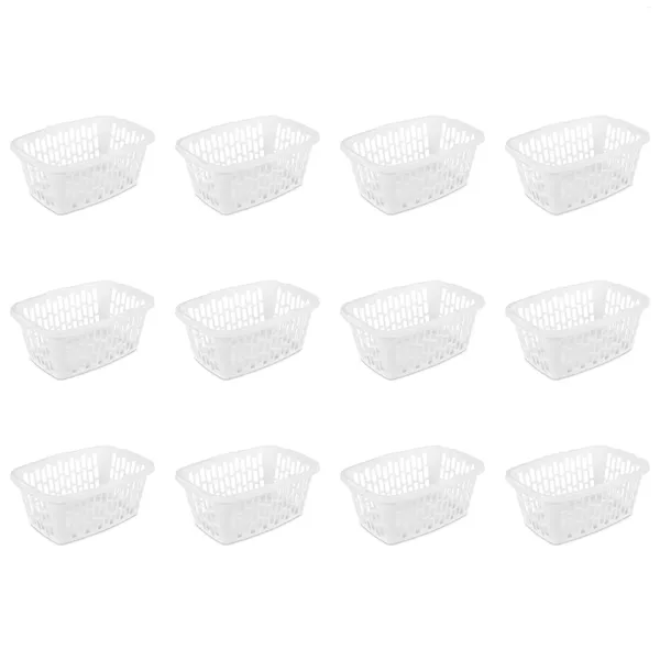 Waschküche Höhlung 1,5 Scheffel Rechteckiger Plastikkorb Weiß/Schwarzer Set von 12 2024 Stilverkauf