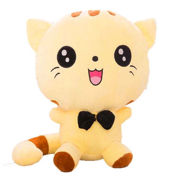 Sıcak satış 20 cm çocukların sevimli büyük yüzü papyon kedi peluş oyuncak bebek yatıştırıcı oyuncak bebek yastığı bebek favori doğum günü Noel gif