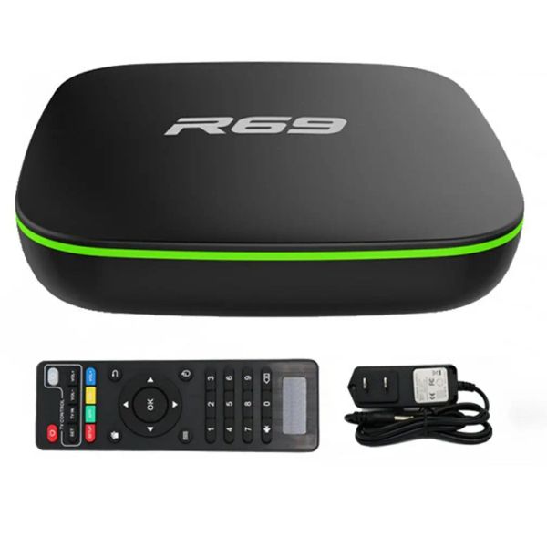 Box originale R69 Smart TV Box Android 7.1 Allwinner H3 Quad Core 2.4G WiFi Top Box 2 GB 16GB 4K 1080p HD TVBox PK X96 Max