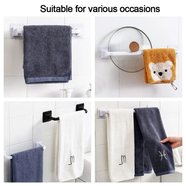 Küche Badezimmer Wandbadetuchhalter Schiene Rack Selbstkleber Handtuchstange Tragbare nützliche Haushaltsgeräte