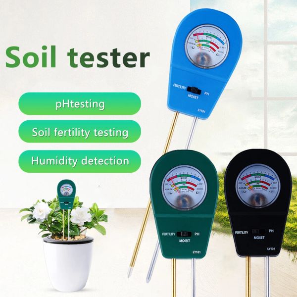 LY101 Fertilità dell'umidità del suolo Alcalinità PH Tester 3in1 Garden Flower Humre Meter Meter per idromatico Acidità di umidità Strumenti di test dell'umidità