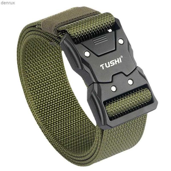 Gürtel Schnellfreisetzung Steckbare Schnalle Canvas Tactical Belt Tough Nylon Militärgürtel für Männer langlebiger Kampf -Gurtband -Trainingl240409