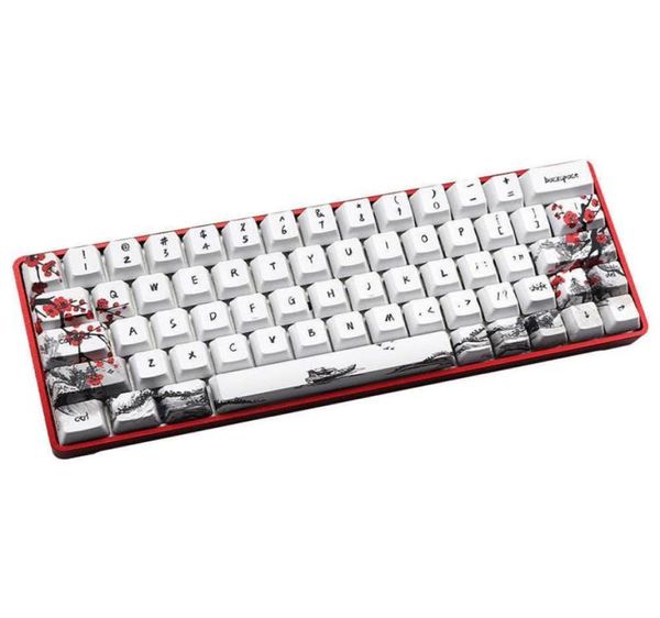 Neuheit Allover Dye Subbed Plum Blossom 71 Key OEM -Profilschlüssel für GH60 RK61 ALT61 ANNE PRO2 GK61 GK64 DZ60 Keycaps Y0808294H3498904