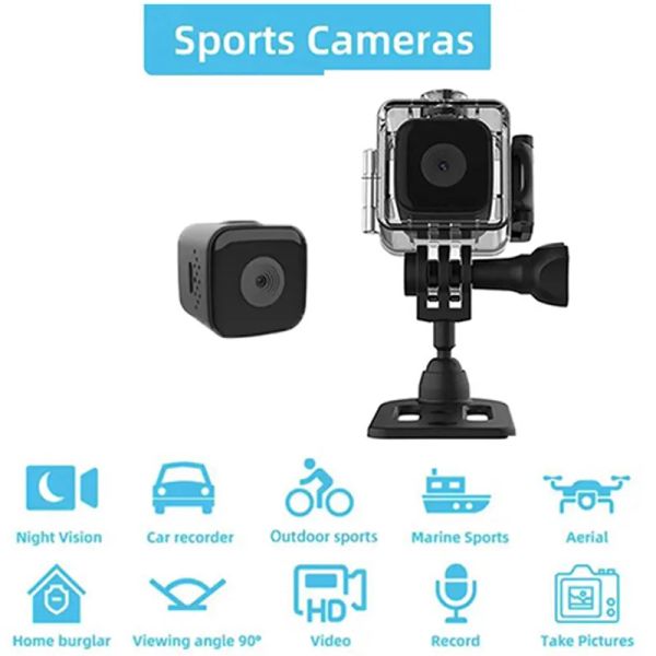 Telecamere Mini fotocamera sportiva impermeabile, piccolo registratore d'azione, bici da immersione, 30 metri, FHD SQ281080p, esterno, sport