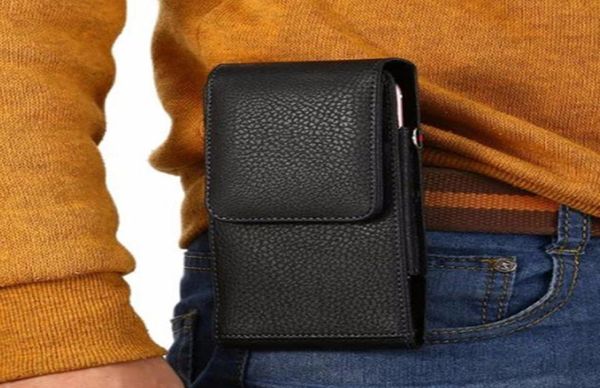 Blackbrown Belt Clip Holster Leder -Mobiltelefone Hüllen Beutel für Huawei