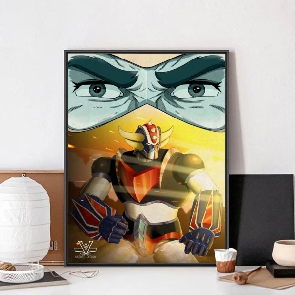 UFO Robot Goldrake Poster Çerçeveli Poster Yok Kraft Kulübü Bar Kağıt Vintage Poster Duvar Sanatı Boya Yatak Odası Çalışması Çıkartmalar