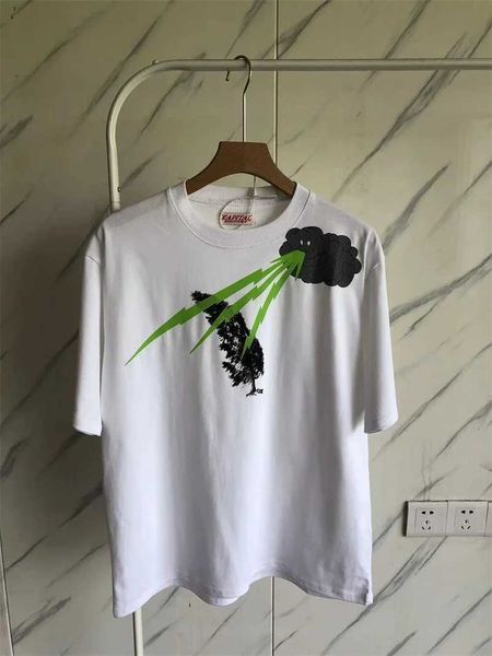 Erkek Tişörtler 23SS en kaliteli kapital kountry t-shirt erkekler kadınlar büyük ağaç gök gürültüsü bulut güçlü rüzgar baskısı tişört üst tees sokak kıyafetleri j240409