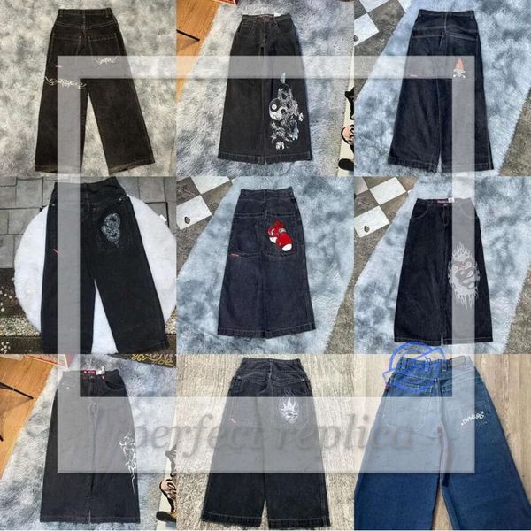 Jnco Jeans Mens Jeans Jnco Y2K Street Giyim Hip Hop Boks Eldivenleri Grafik Baskı Buldu Siyah Pantolon Erkek Kadınlar Harajuku Gotik Geniş Pantolon 808