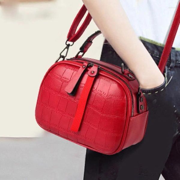 Bag Mini PU Leder Crossbody Bags für Frauen 2024 Haar Ball Schulter Messenger Damen kleine Niethandtaschen Reise Hand