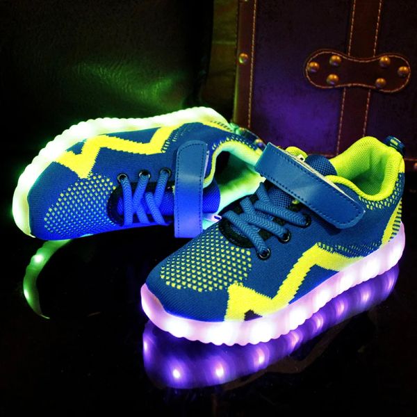 Sneaker per bambini scarpe luminose ragazzi ragazze gocce scarpe da corsa runnali trasversali comodi usb ricaricabili scarpe da ginnastica 2021 da uomo scarpe da uomo