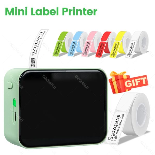 BATTERIE GZQIANJI Bluetooth Etichetta della stampante Mini adesivi per la carta trasparenti Maker wireless per la stampa del telefono tag