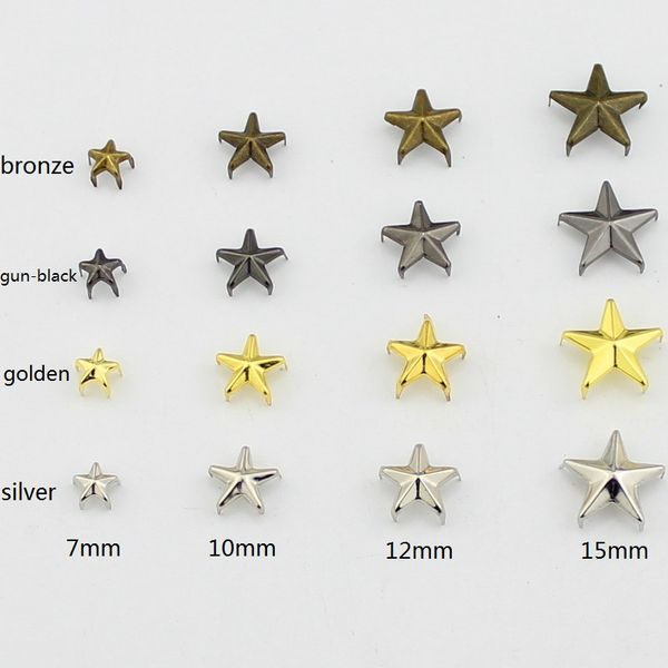 4 cores de alta qualidade 5 garras estreladas pentagrama de roupas de vestuário para picos de couro para roupas para roupas de joias de jóias acessórios diy