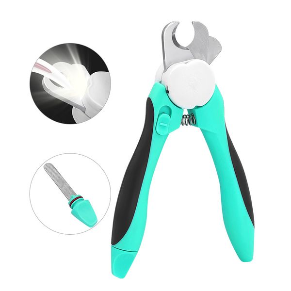 Grelhadores de unhas ZK20 com luz para evitar cortar o arquivo embutido da linha de sangue para facilitar o cão de cães de cães de cães Clippers