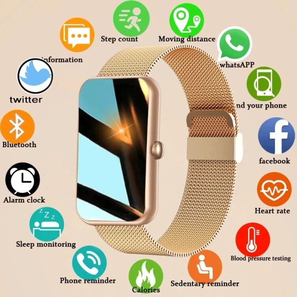 Браслеты Lige New Smart Band Women Watch Fitness Tracklet Браслет водонепроницаемые интеллектуальные часы.