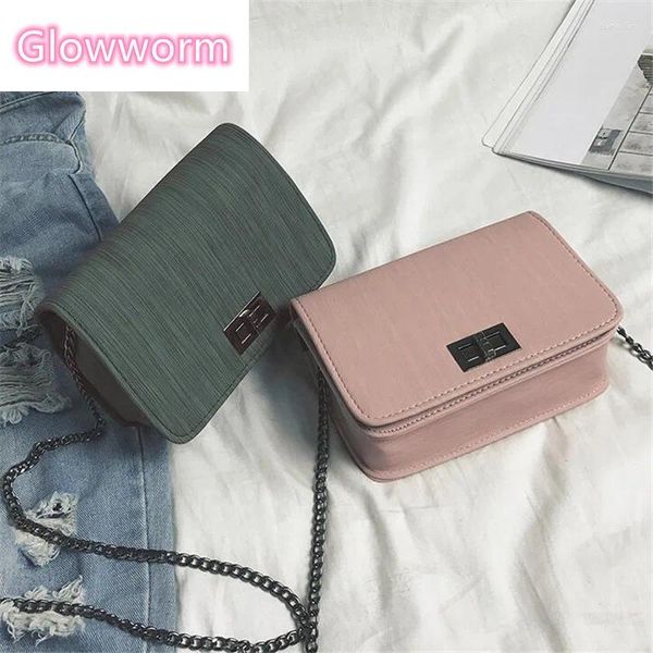 Borsa Arrivo Simple pattinate per spalle per le spalle per ragazze Retro PU Leather Women Borse Block Lock Crossbody Messenger