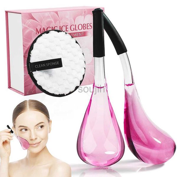 Gesichtsmassagebaster Gesichtseis Kugel Ball Augenrolle Haut Gesichtsmassage Werkzeuge Heiße kalte Gel -Eiskugel für Gesicht Auge Halsmassager Hautpflege Werkzeuge 2pc 240409