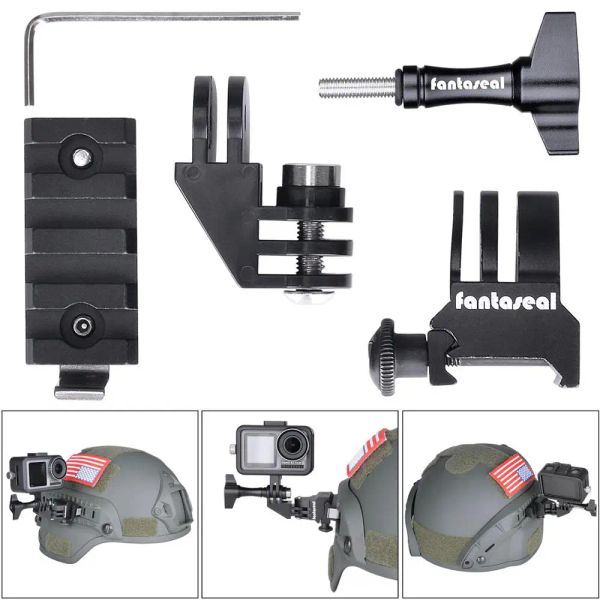 Câmeras Kit de adaptador de montagem ferroviária Picatinny para lanternas táticas da GoPro para Militar Airsoft Paintball capacete